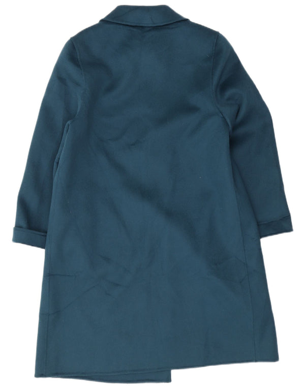 Sobretudo feminino vintage IT 46 grande lã azul marinho