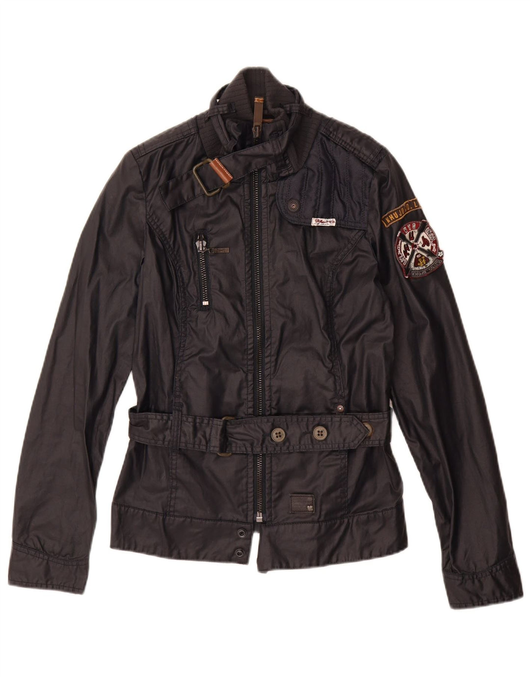 Jaqueta utilitária feminina KHUJO UK 10 algodão azul marinho pequeno