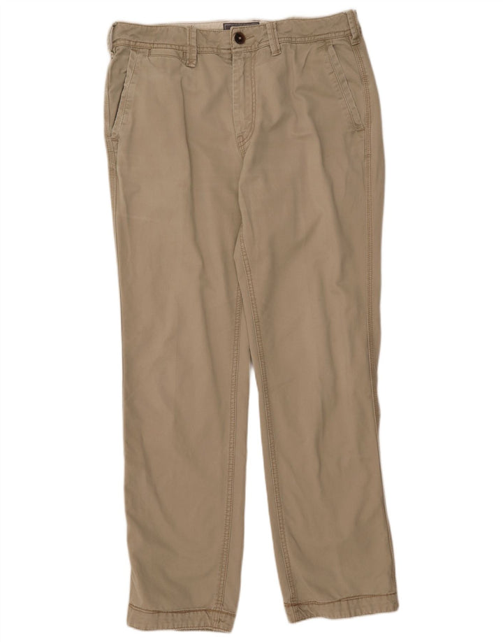 Calça chino reta masculina FAT FACE W34 L31 algodão cinza
