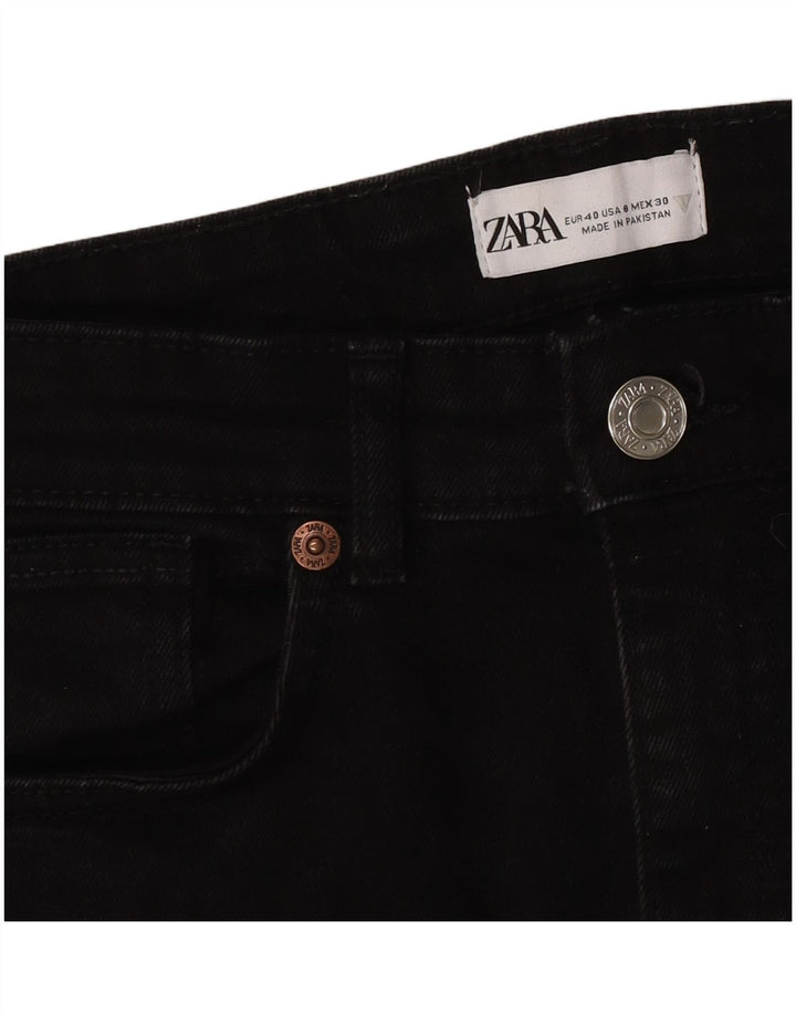 Calça jeans reta feminina Zara EU 40 médio W30 L26 preto