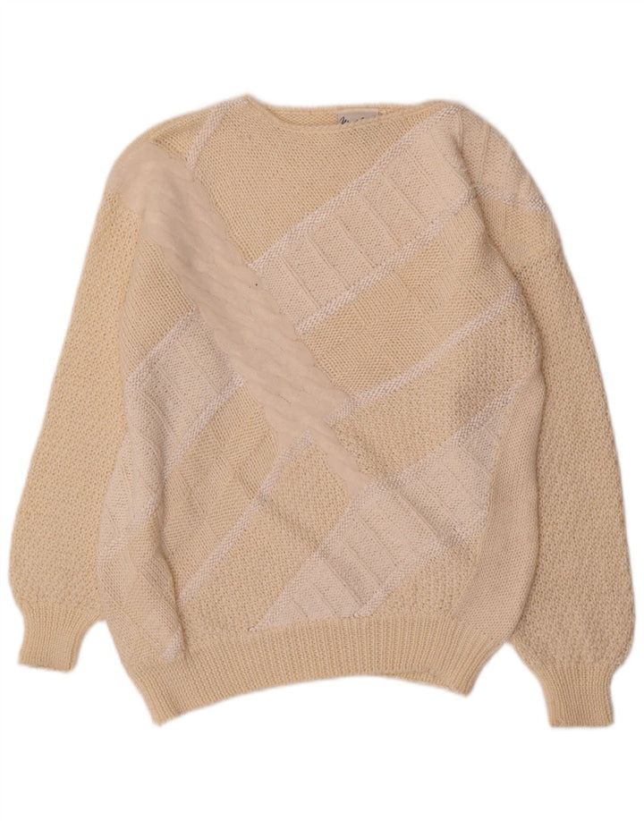MADELEINE Suéter feminino com gola canoa UE 40/42 médio bege