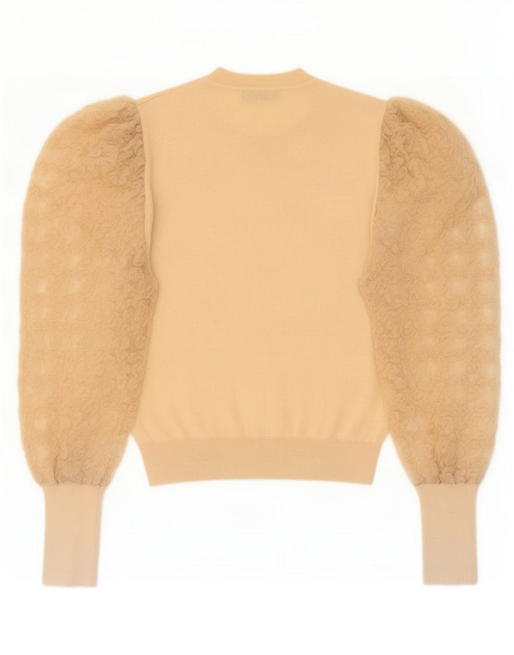 Zara Blusa Feminina Top Reino Unido 12 Médio Bege