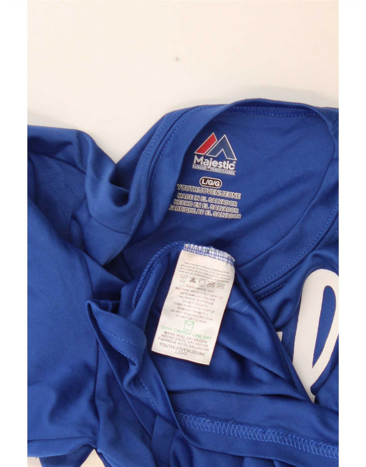 Camiseta gráfica Majestic Boys 13-14 anos grande poliéster azul