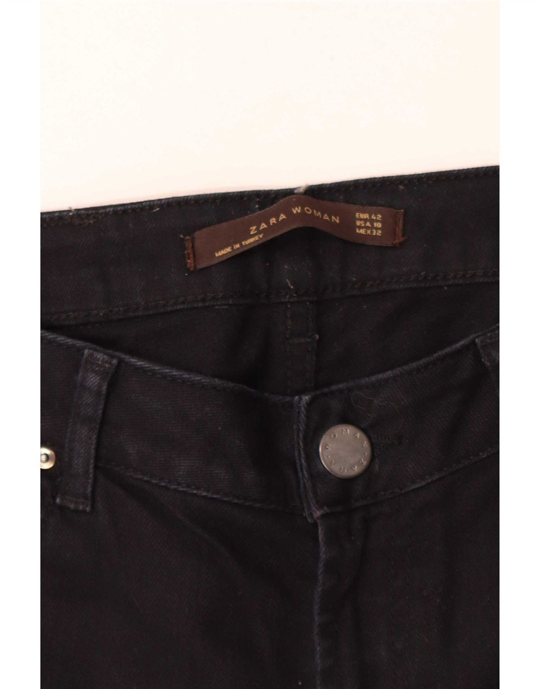Zara Jeans Slim Feminino EU 42 Grande W32 L34 Preto