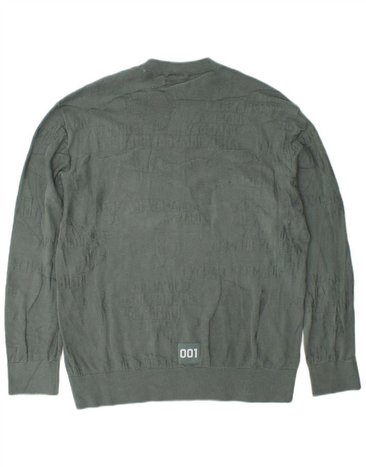 Suéter masculino Armani Exchange com gola redonda e algodão verde pequeno