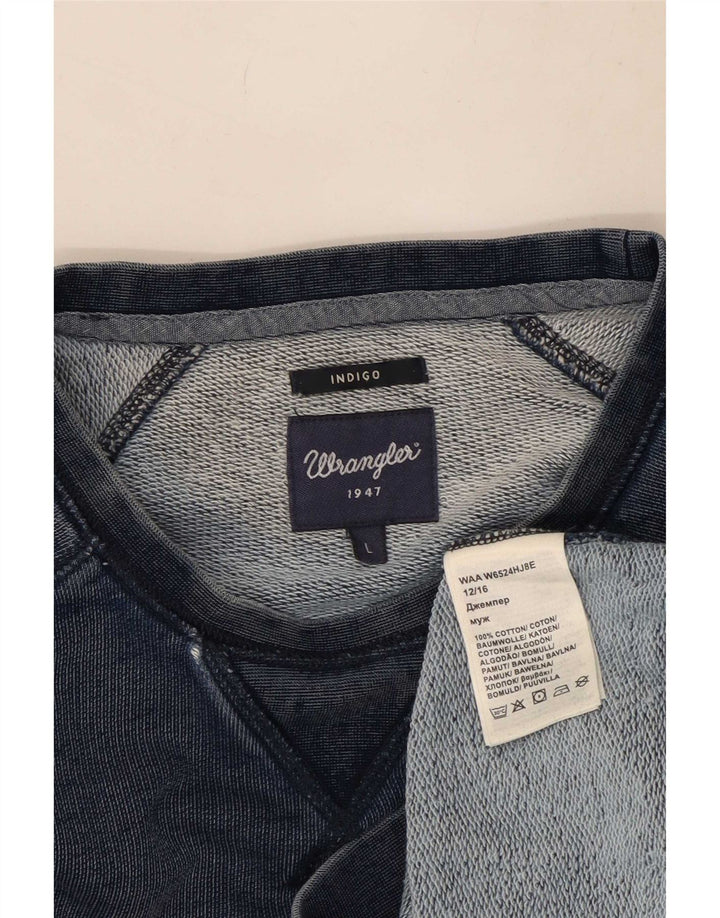Wrangler moletom masculino gráfico jumper grande algodão azul marinho