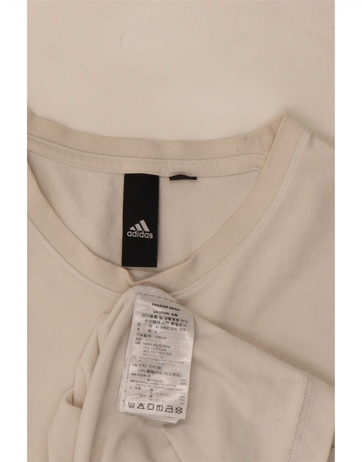Adidas Mens Graphic T-Shirt Top Grande Algodão Branco