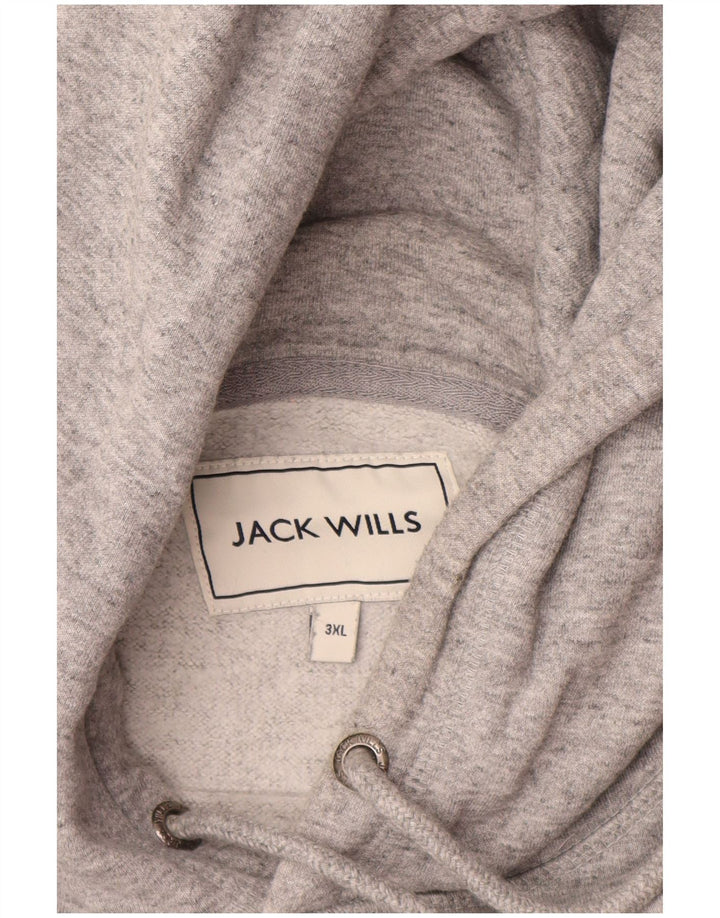 Jumper com capuz gráfico masculino JACK WILLS 3XL algodão manchado cinza