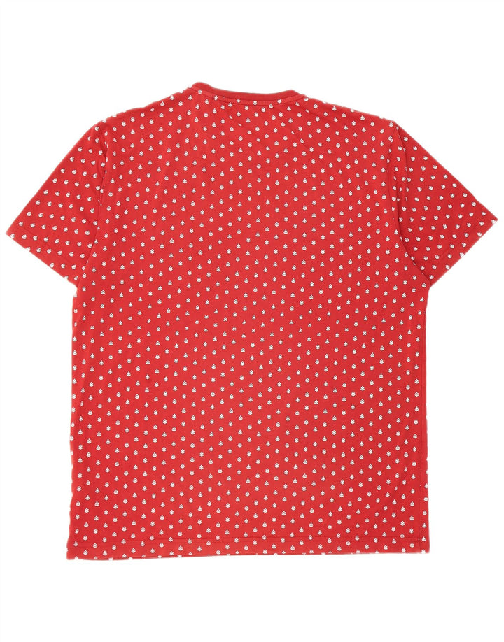 Camiseta masculina Penguin Top XL algodão manchado vermelho