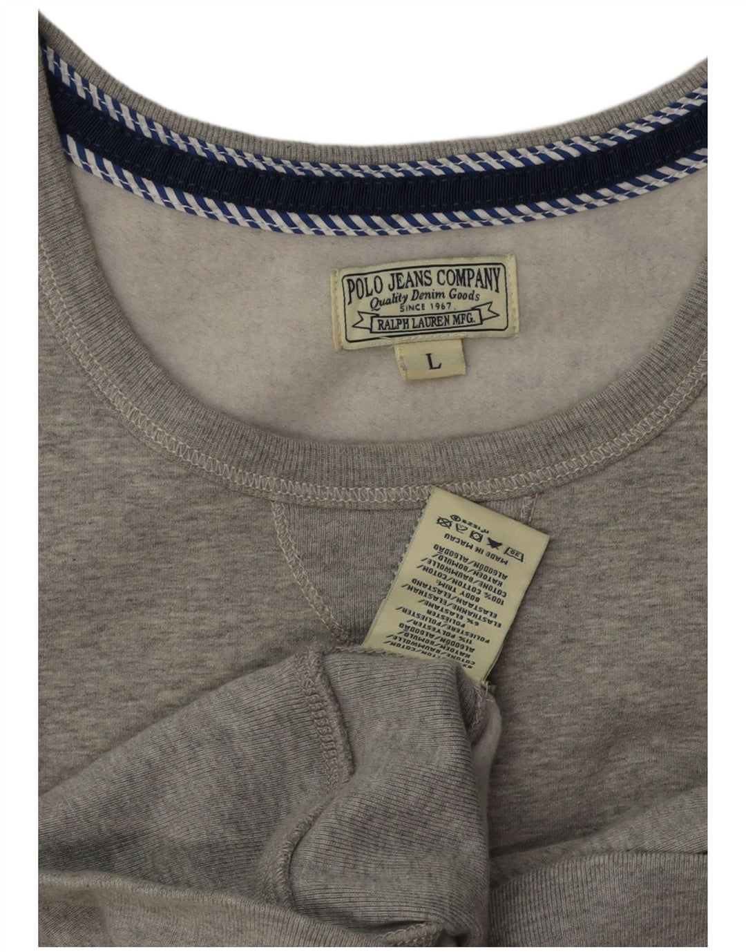 POLO RALPH LAUREN moletom feminino longline jumper UK 16 grande cinza