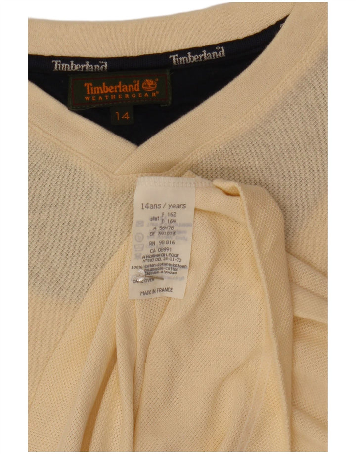 Timberland Meninos Sweatshirt Jumper 13-14 Anos Off Branco Algodão
