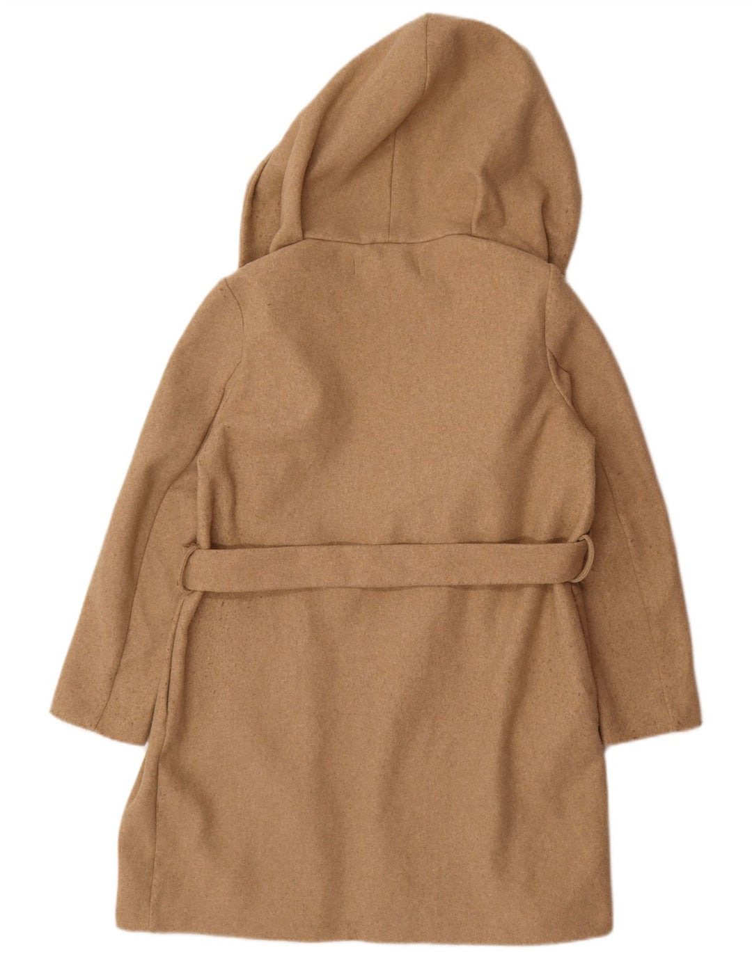 Sobretudo oversized com capuz feminino Zara UK 10 pequeno poliéster bege