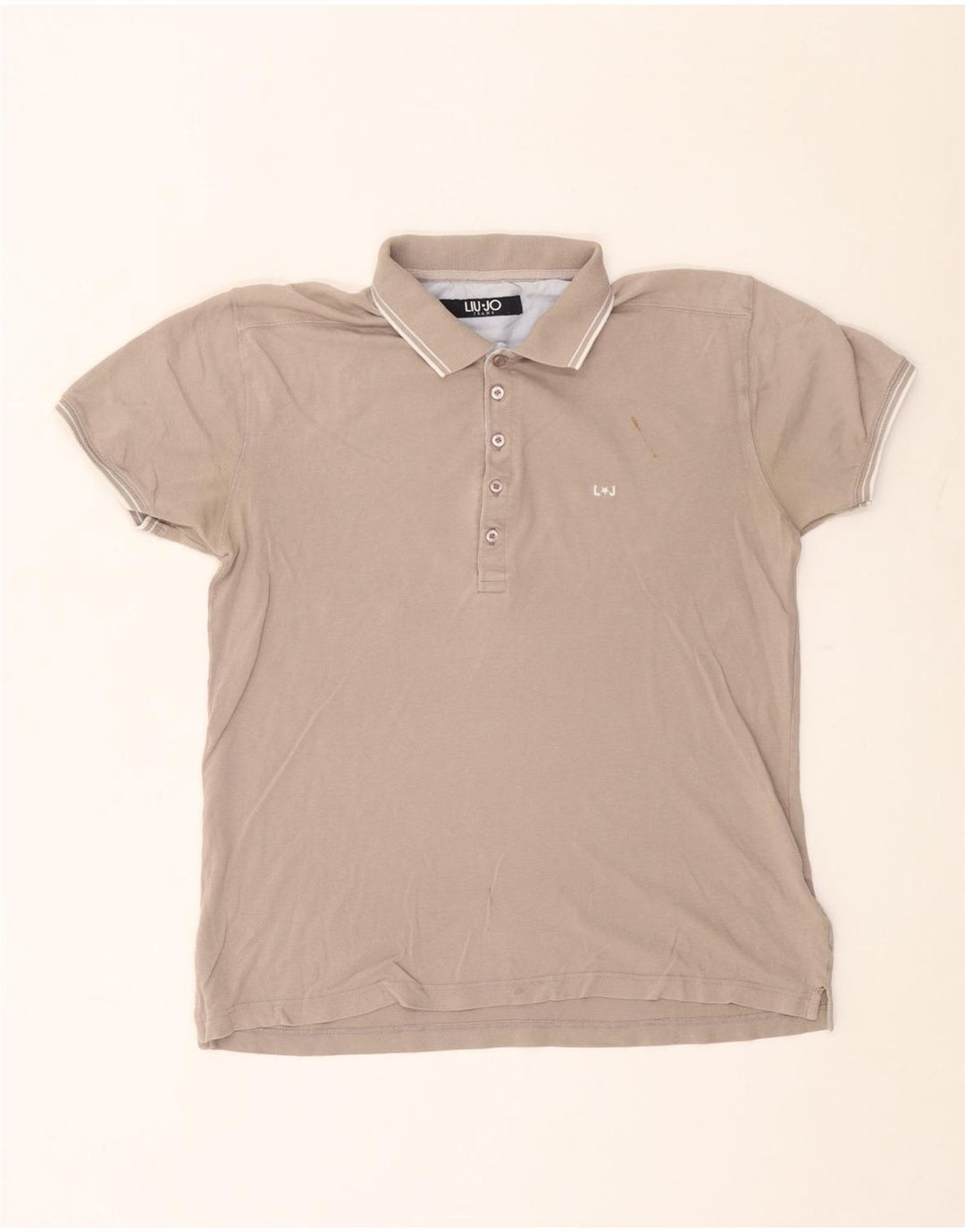 Camisa polo masculina Liu Jo algodão cinza médio
