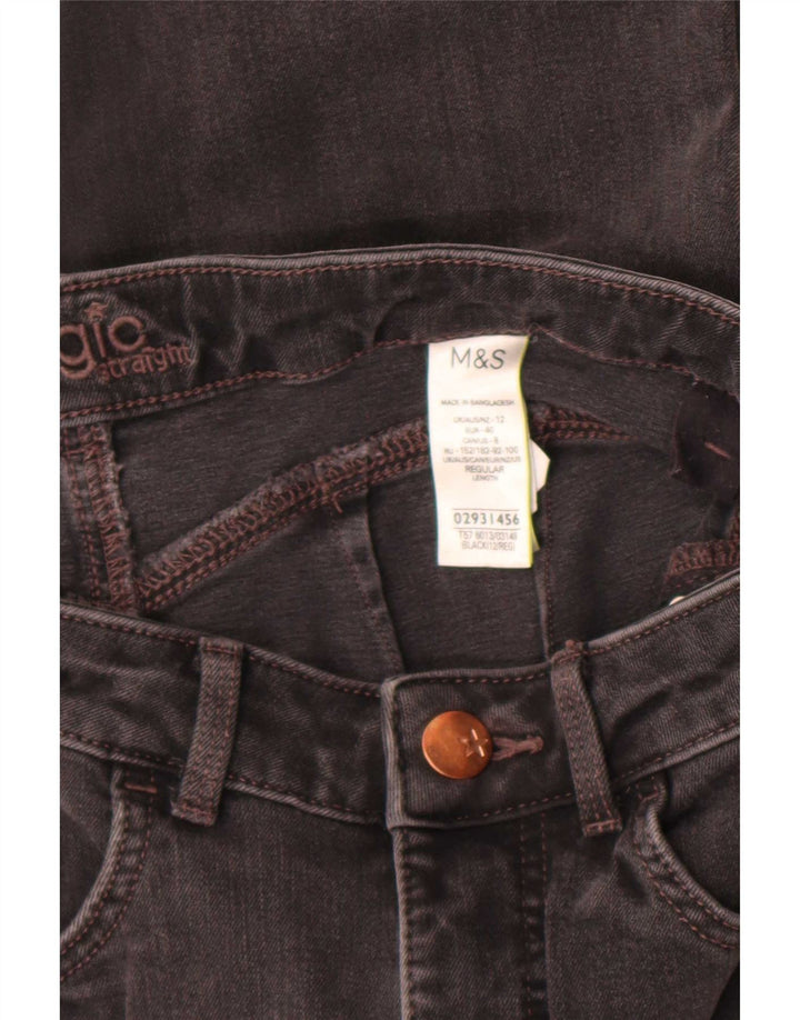 Jeans Marks & Spencer feminino slim UK 12 médio W30 L28 algodão preto