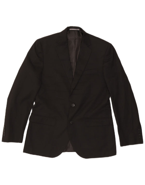 Jaqueta blazer masculina de ajuste regular de 2 botões Marks & Spencer Reino Unido 38 médio preto