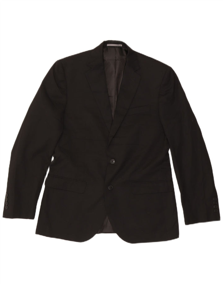 Jaqueta blazer masculina de ajuste regular de 2 botões Marks & Spencer Reino Unido 38 médio preto