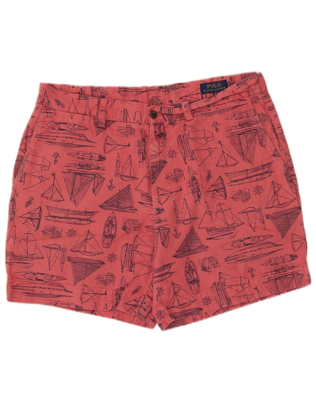 Polo Ralph Lauren Masculino Abstrato Padrão Chino Shorts W33 Médio Algodão Rosa