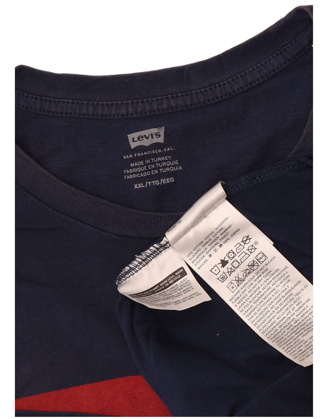 Camiseta gráfica masculina Levi's Top 2XL algodão azul marinho