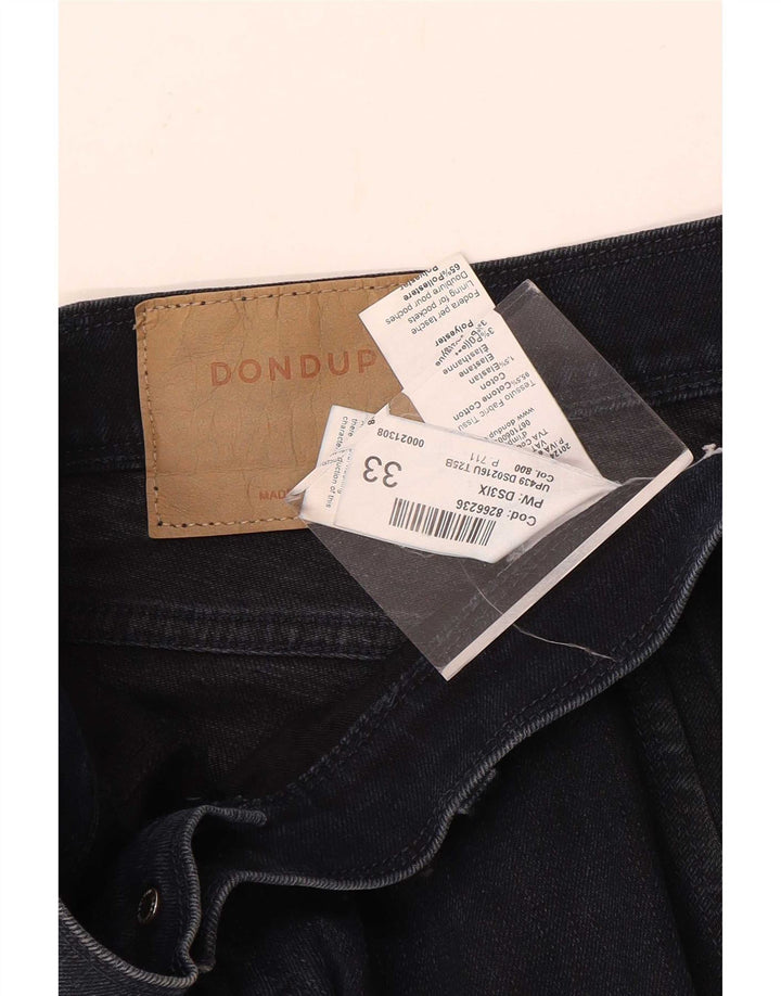 Dondup Mens Straight Jeans W33 L34 Azul Marinho Algodão