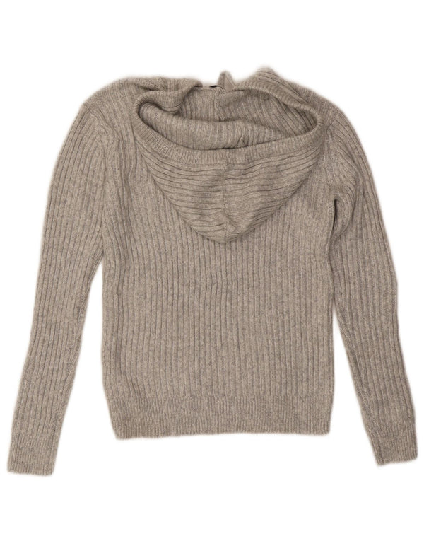 Suéter feminino com capuz Marks & Spencer UK 6 XS poliéster cinza