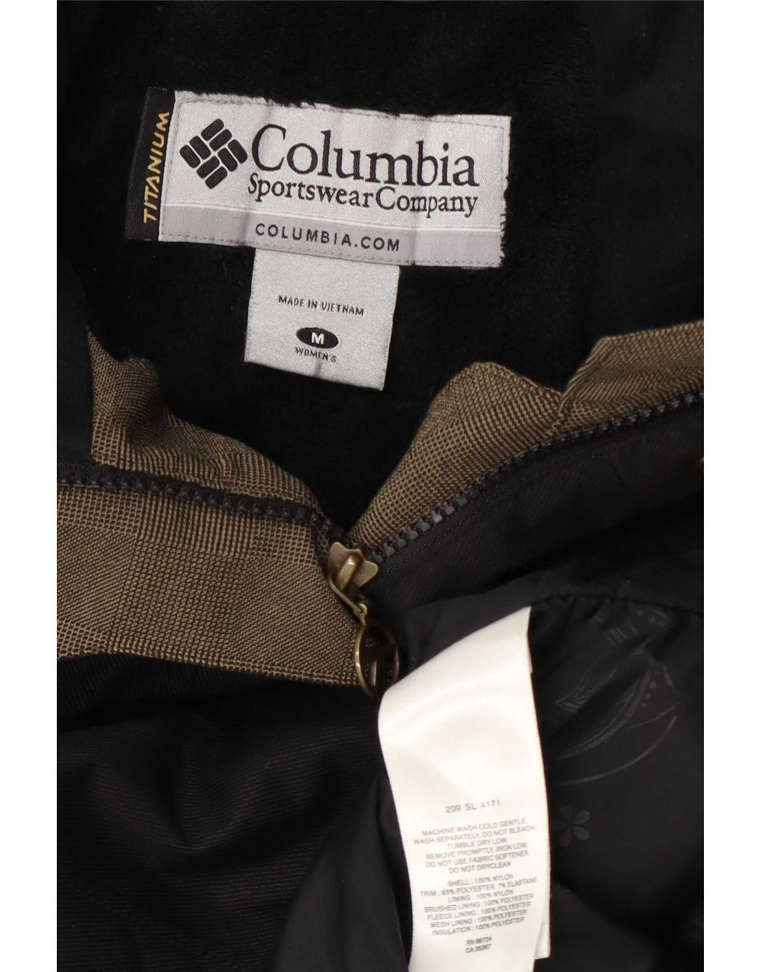 Jaqueta corta-vento feminina Columbia UK 14 médio preto nylon