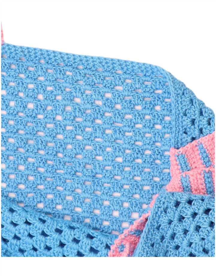 Top feminino de crochê VINTAGE UK 14 azul médio