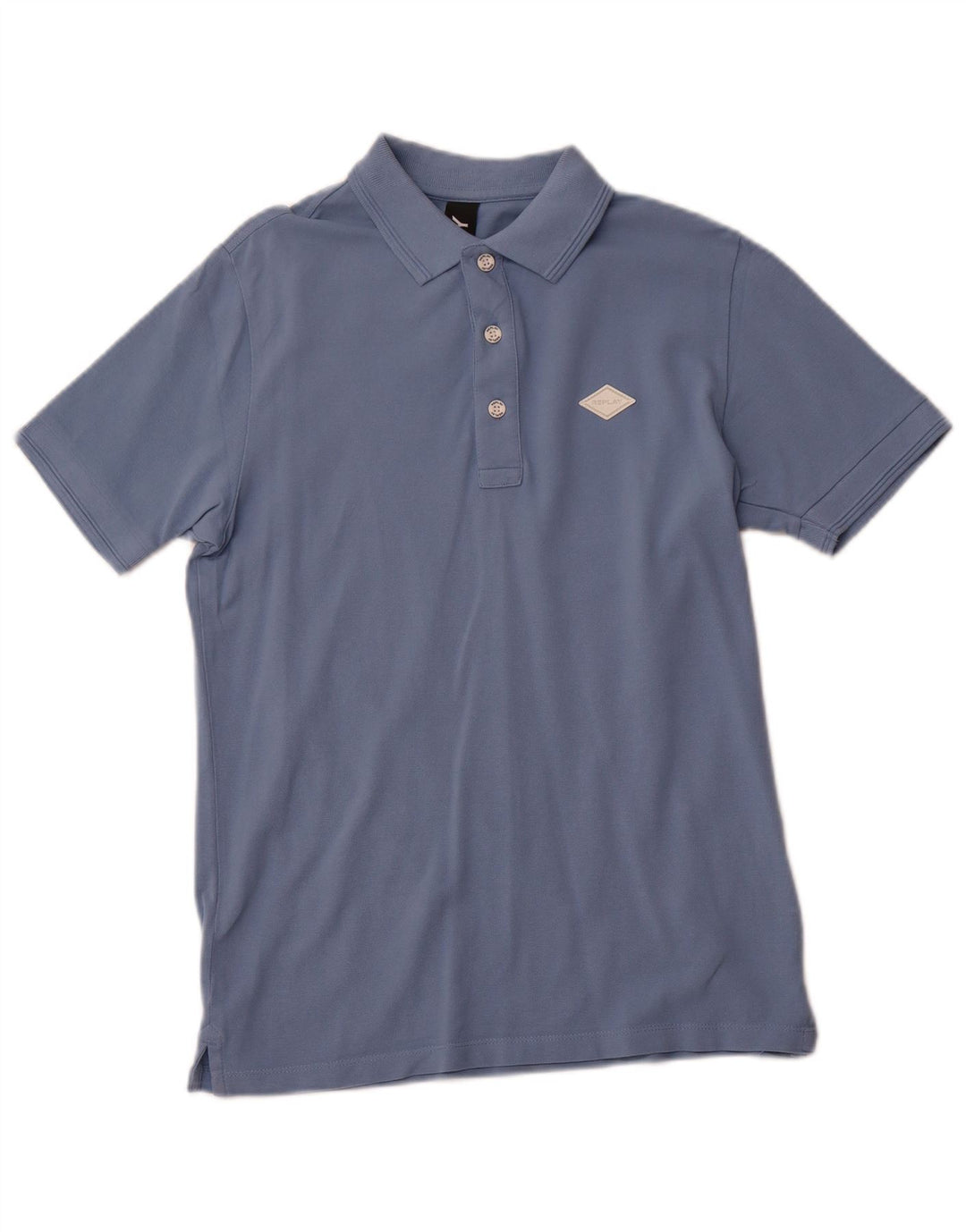 Camisa polo masculina REPLAY pequena azul algodão