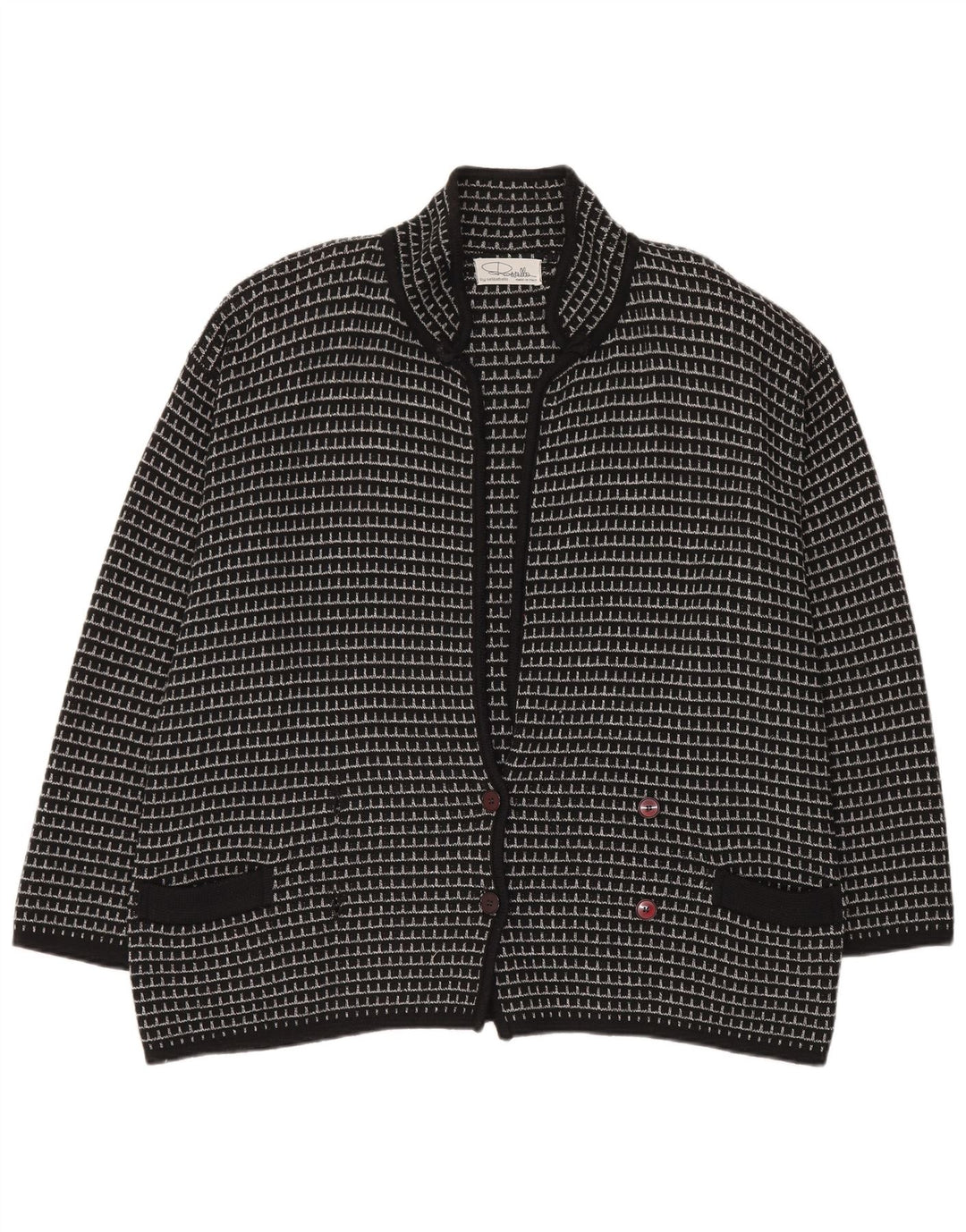 Suéter cardigã masculino Settebello XL preto xadrez acrílico