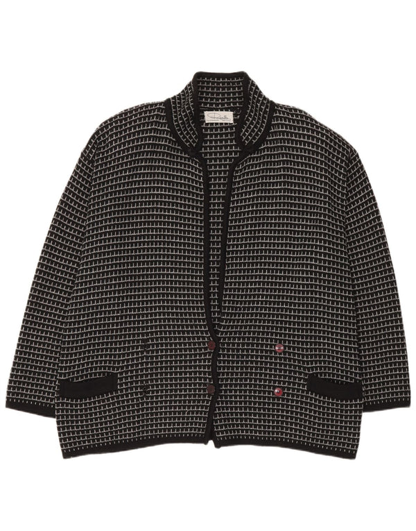 Suéter cardigã masculino Settebello XL preto xadrez acrílico