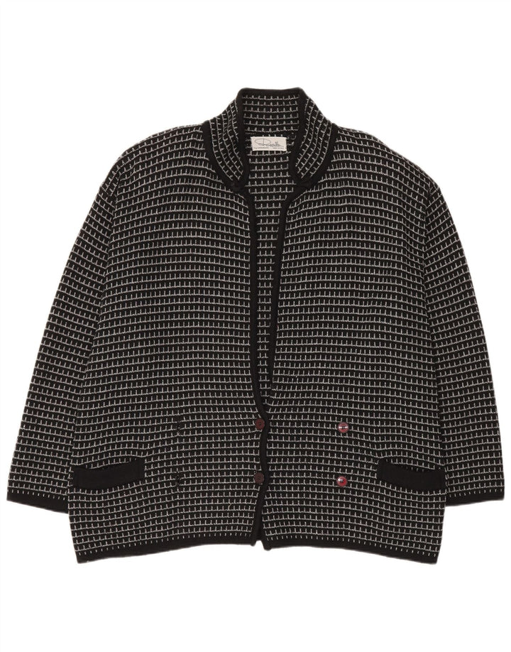 Suéter cardigã masculino Settebello XL preto xadrez acrílico