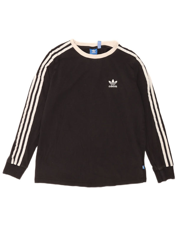 Adidas Mulher Top Manga Longa UK 14 Médio Algodão Preto
