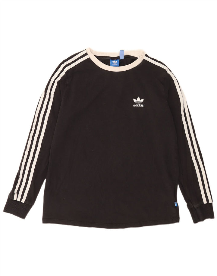Adidas Mulher Top Manga Longa UK 14 Médio Algodão Preto