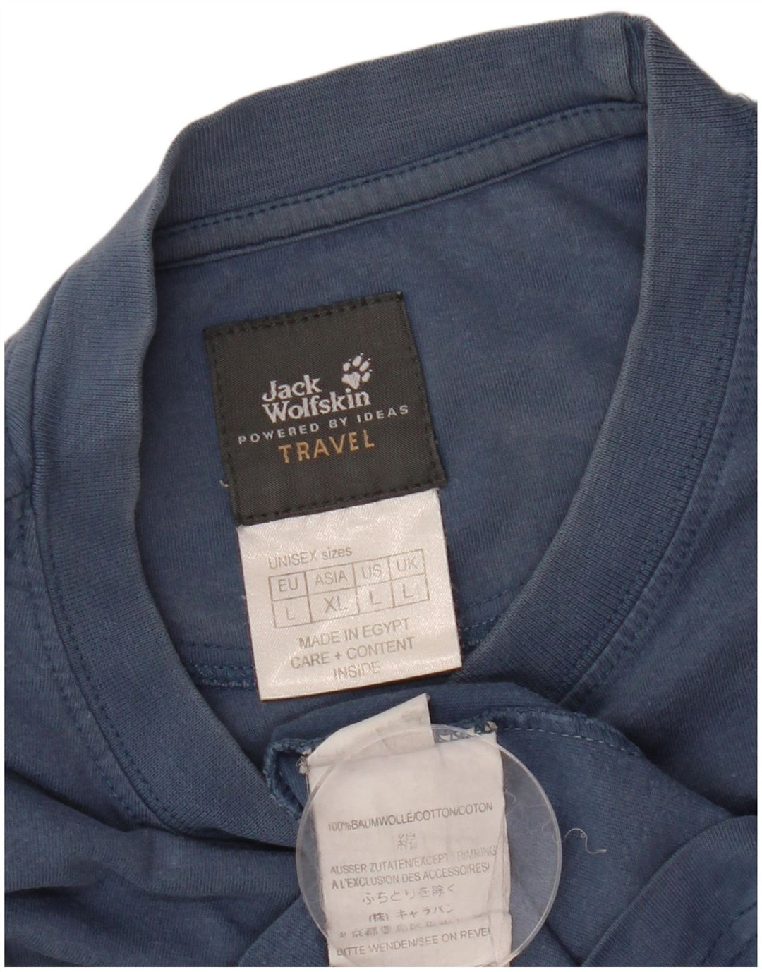 Camiseta gráfica masculina JACK WOLFSKIN grande algodão azul marinho