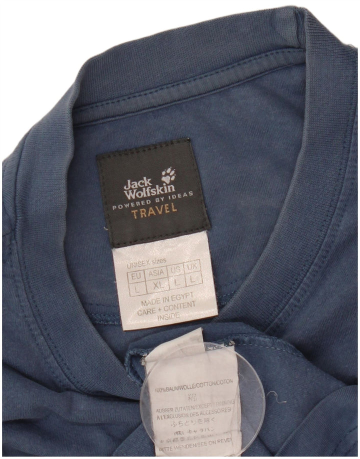 Camiseta gráfica masculina JACK WOLFSKIN grande algodão azul marinho