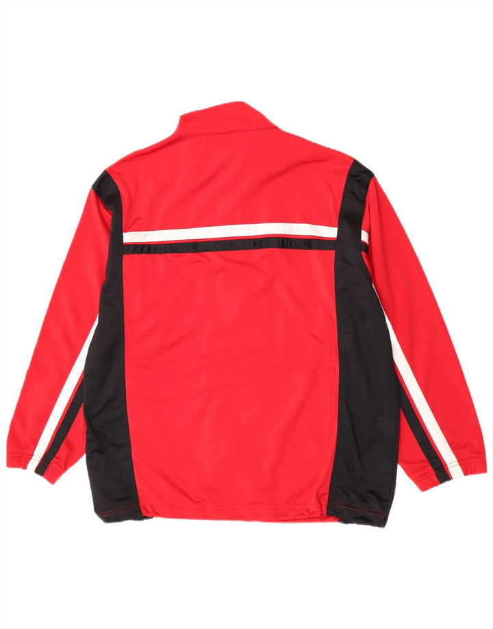 Reebok Mens Tracksuit Top Jacket Grande Poliéster Colorblock Vermelho