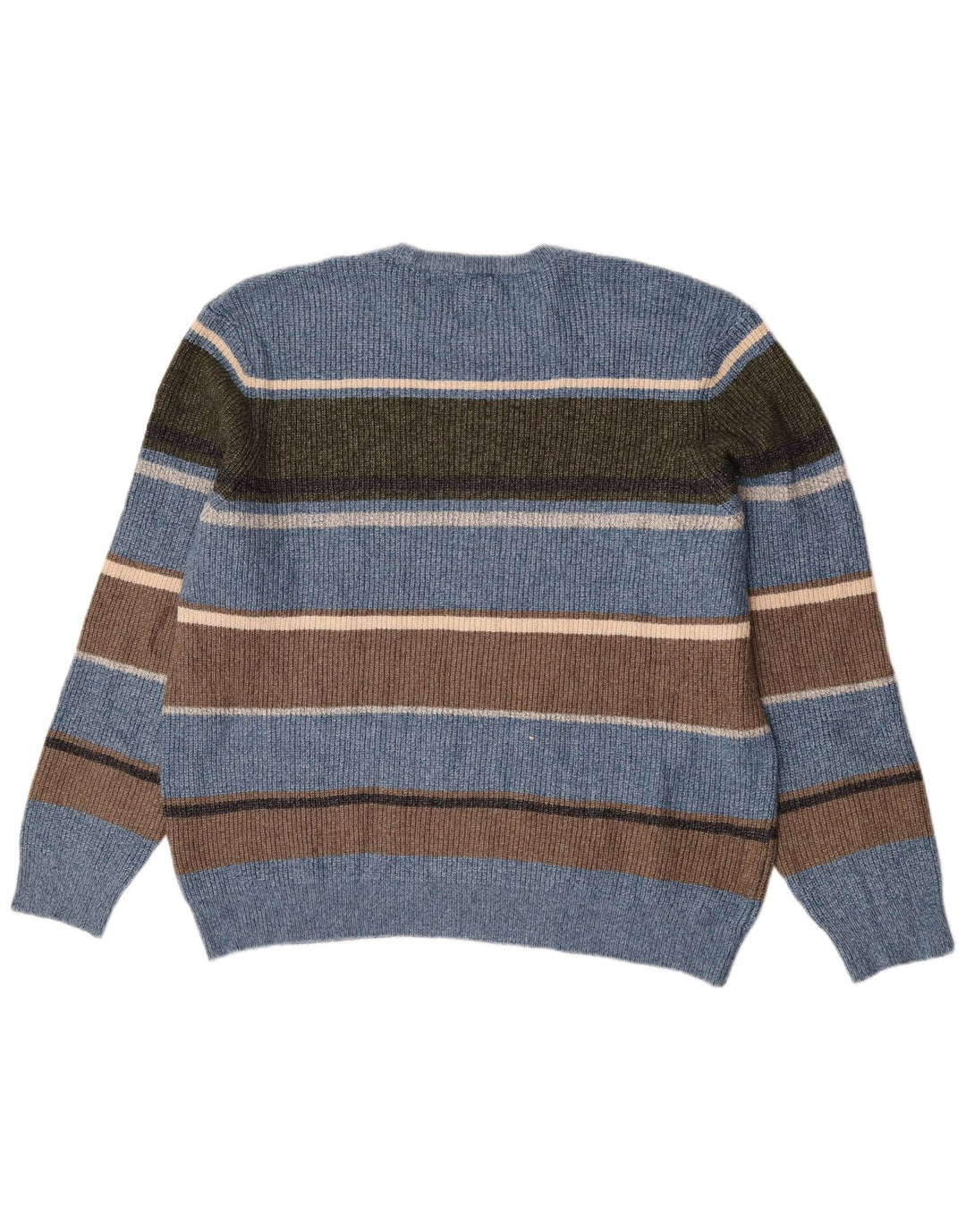 Suéter masculino Marks & Spencer com gola redonda 2XL poliamida listrada azul
