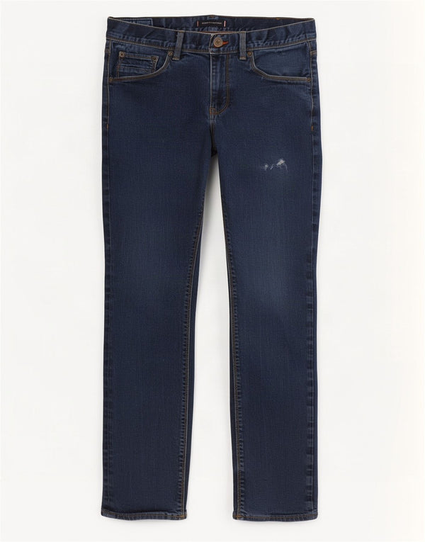 Tommy Hilfiger Masculino Bleecker Distressed Slim Jeans W32 L32 Azul Marinho Algodão
