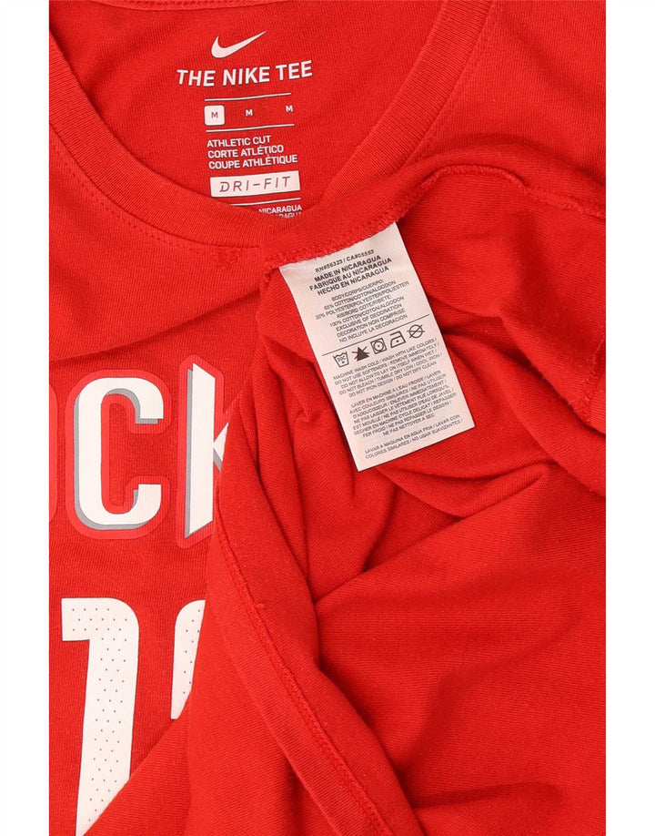 Camiseta Nike masculina Houston Rockets gráfica top médio algodão vermelho
