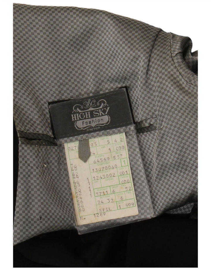 Jaqueta Blazer High Sky Mens 1 Botão IT 52 XL Lã Virgem Preta