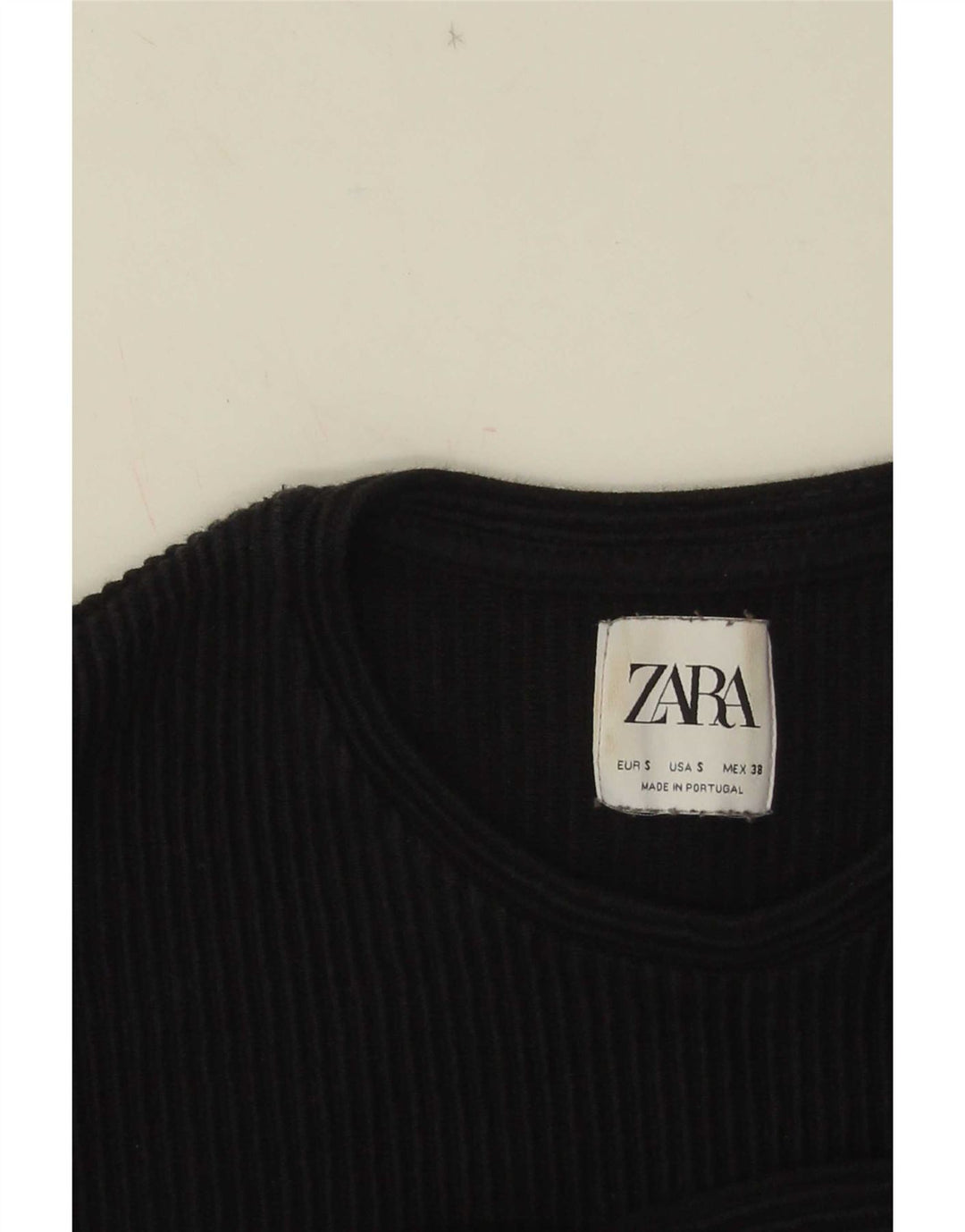 Zara Top masculino manga comprida pequeno algodão preto