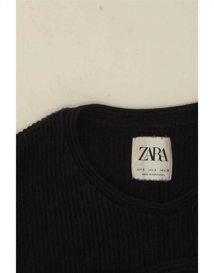 Zara Top masculino manga comprida pequeno algodão preto
