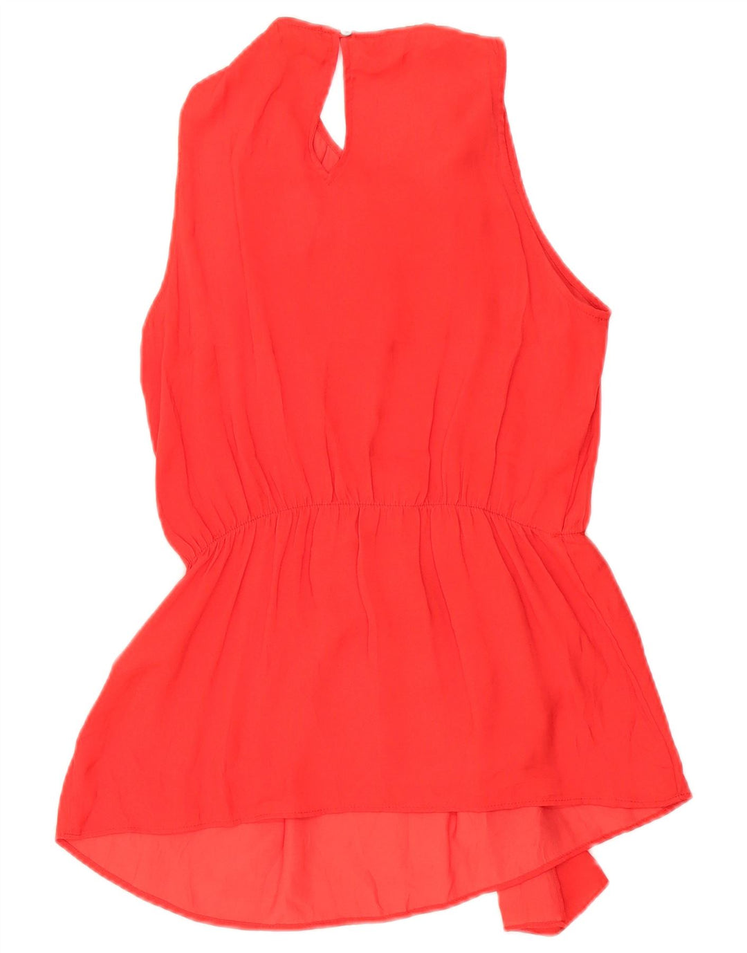 Blusa feminina sem mangas Zara Top UK 14 poliéster vermelho médio