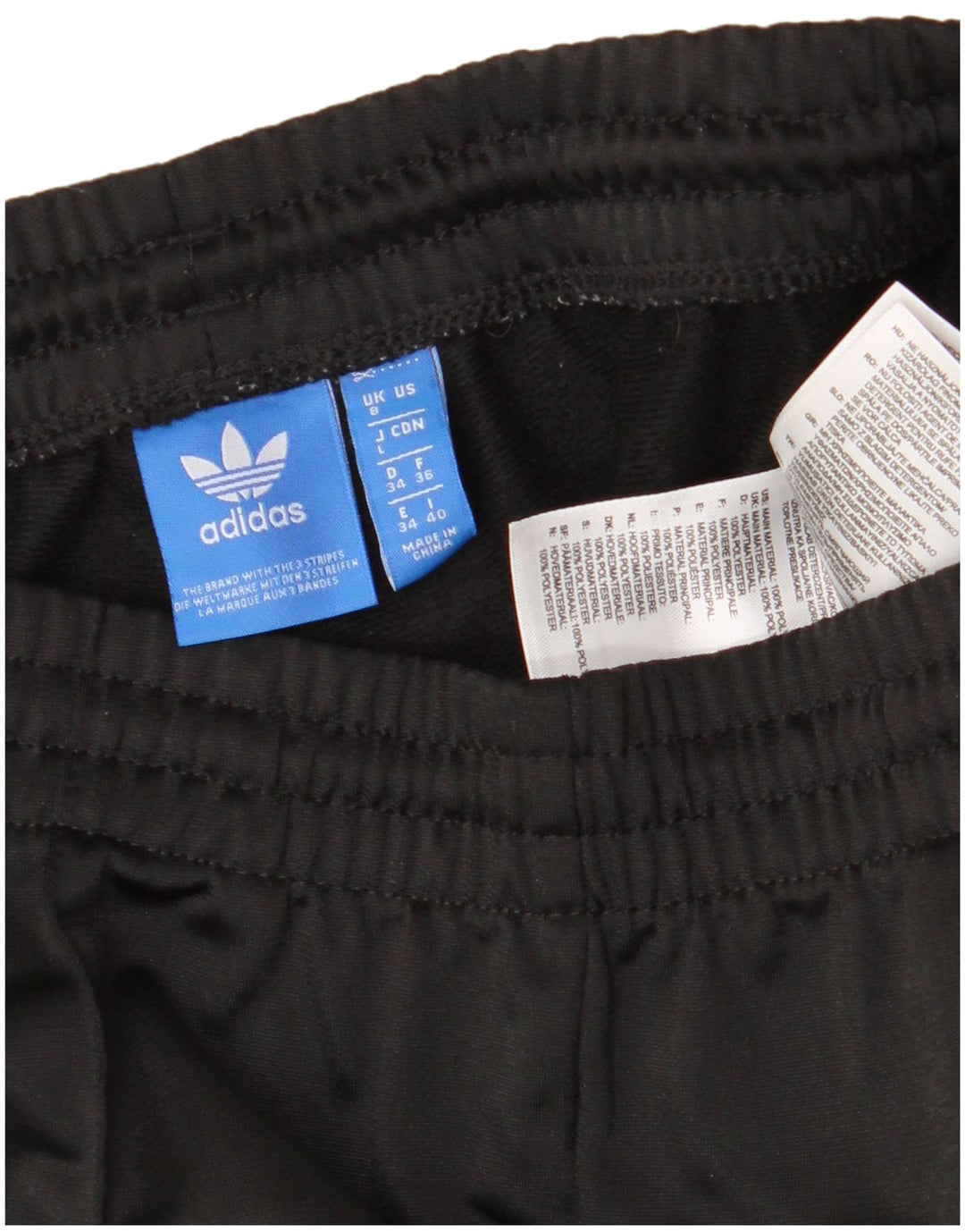 Calça de treino feminina ADIDAS UK 8 pequena preta poliéster