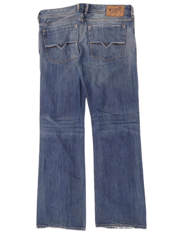 Diesel Mens Zatiny Regular Fit Bootcut Jeans W34 L32 Azul Algodão