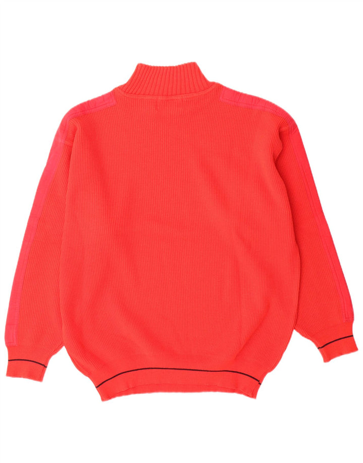 Suéter vintage masculino com gola tartaruga IT 50 lã vermelha média