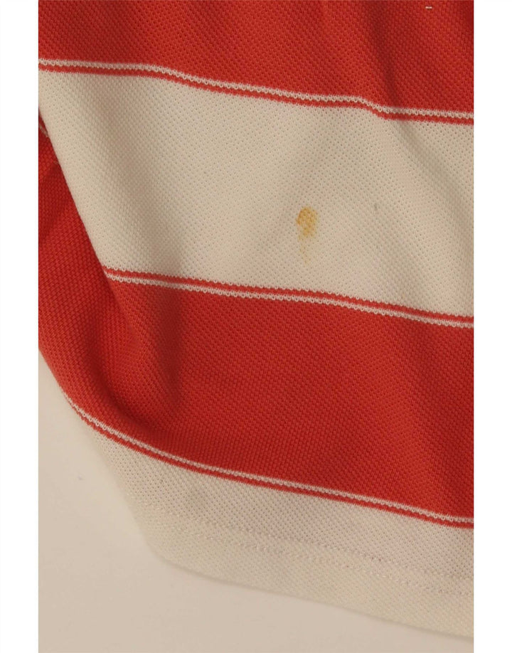 Camisa polo masculina Fat Face grande algodão listrado vermelho