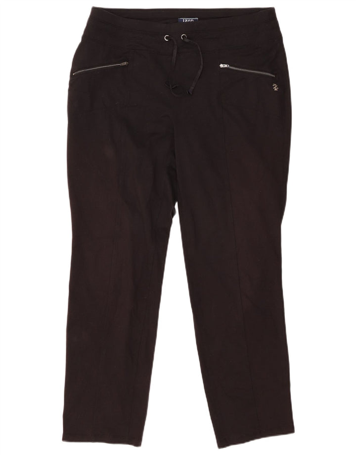 Calça de treino feminina IZOD UK 14 poliéster preto médio