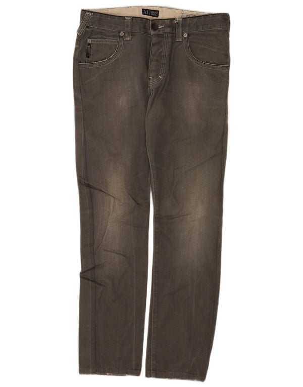 ARMANI Mens Slim Jeans W32 L30 Algodão Cinza