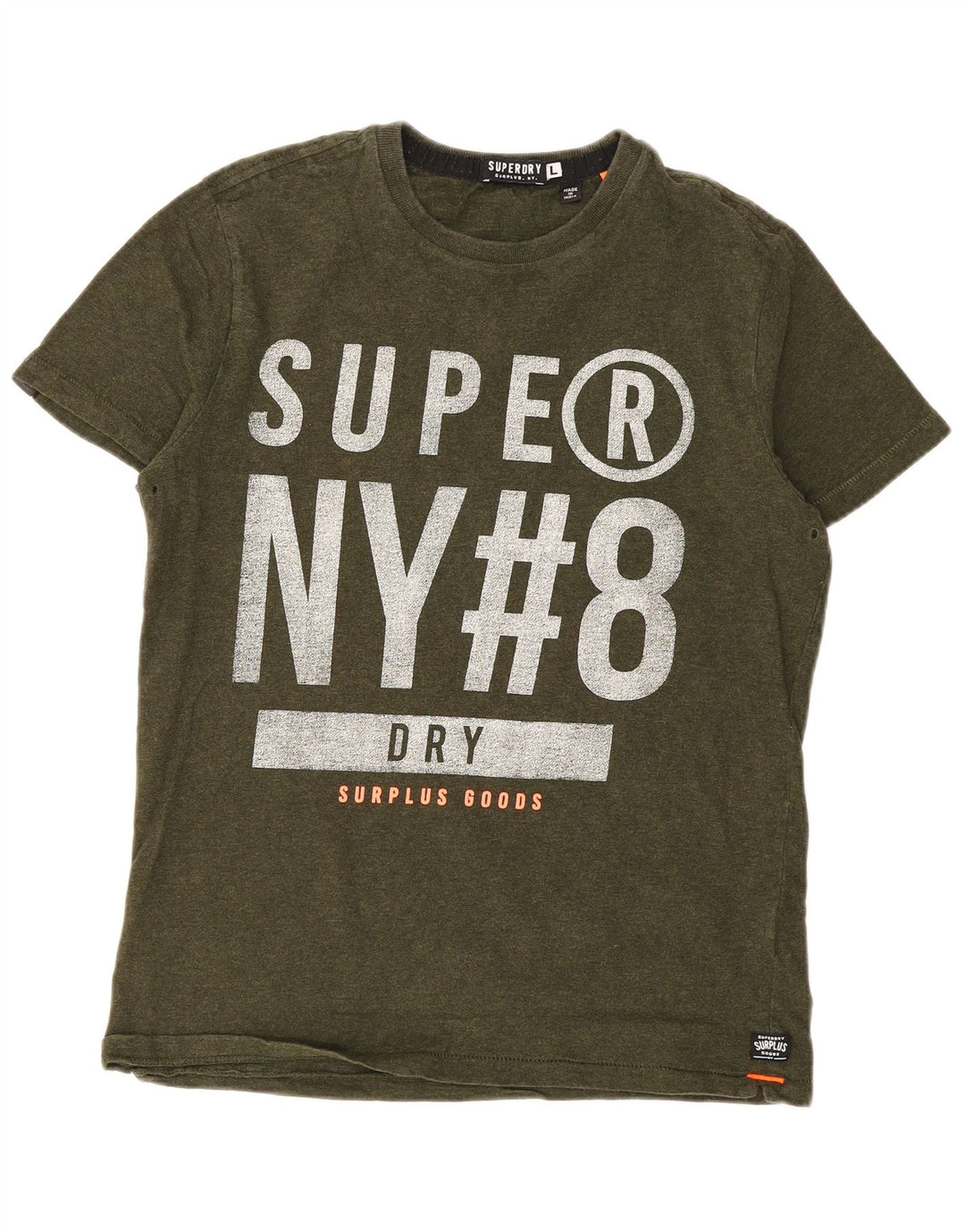 Camiseta gráfica masculina Superdry Top grande algodão cáqui