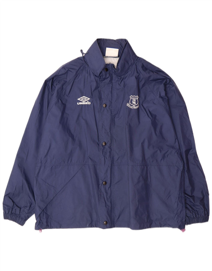 Jaqueta de chuva masculina UMBRO com capuz e ajuste solto Reino Unido 38 azul marinho médio
